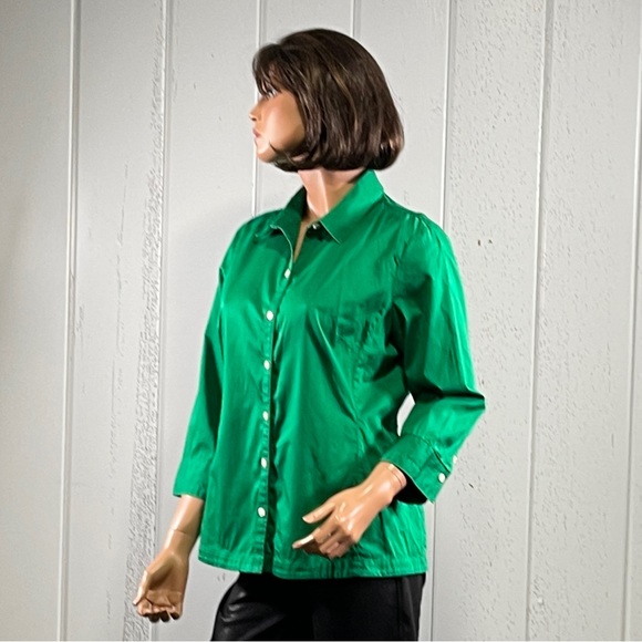Banana Republic Tops Banana Republic Womens Green Button Down Collared Shirt Sz L Poshmark